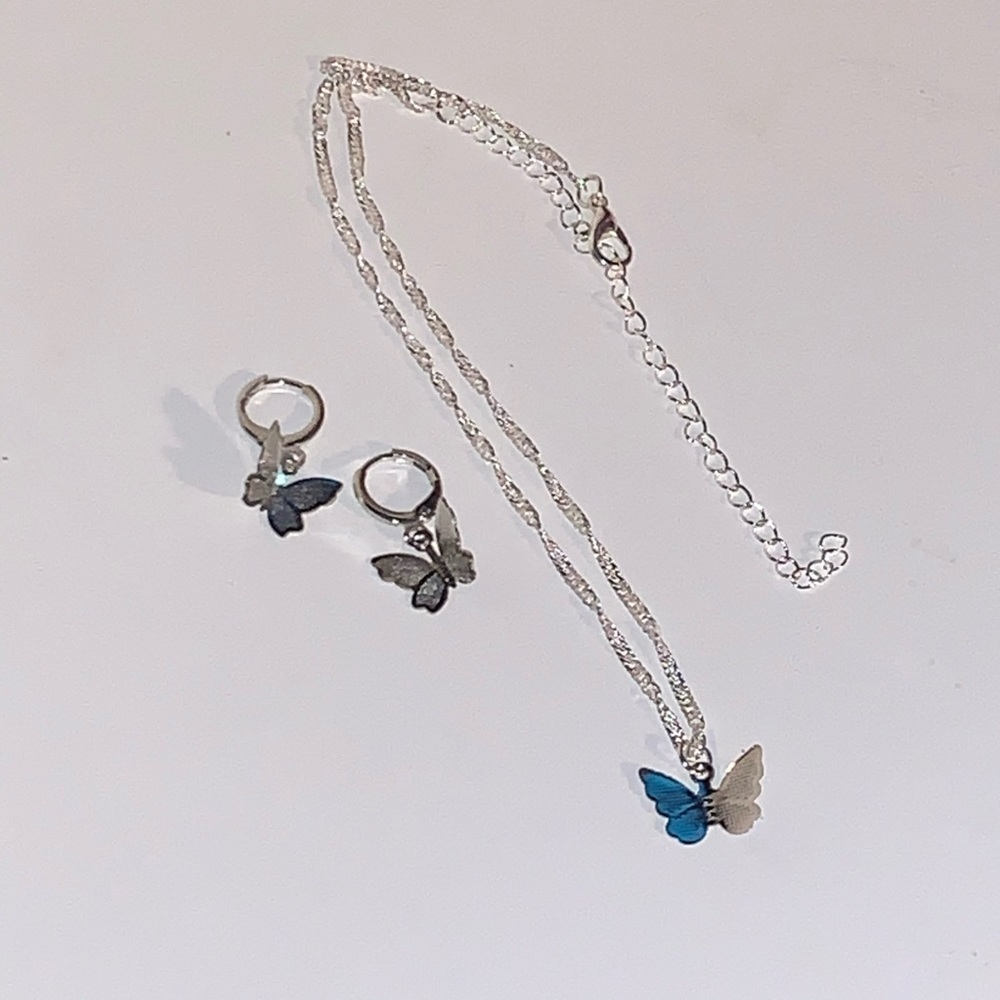 Silver butterfly necklace